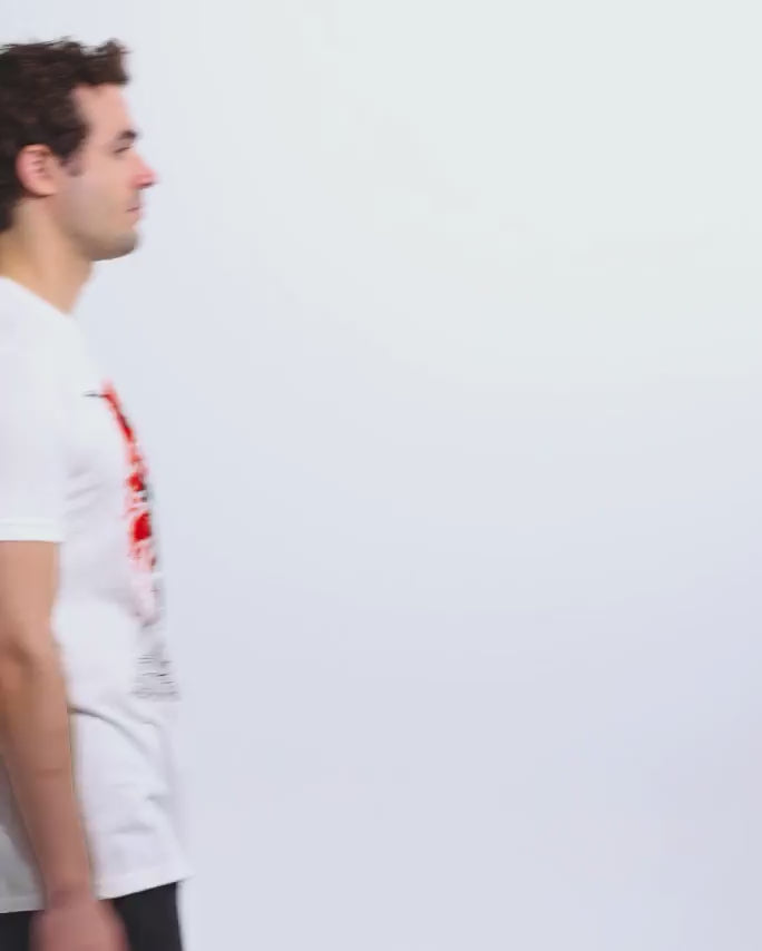 Crimson Blade Tee-White-Regular-Video--Model---L