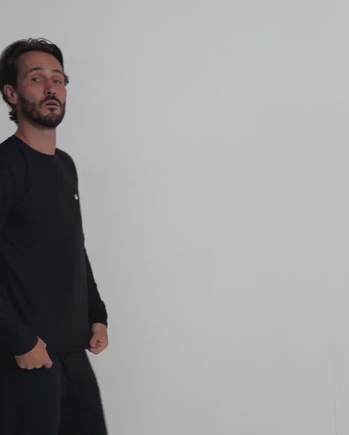 Long Sleeve Active Tee - Branded-Black-Regular-Video--Model---L