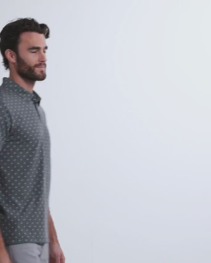 Pursuit Performance Polo-Navy Dots-Reg-Regular-Video--Model---L