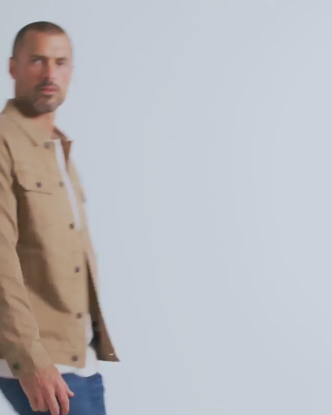 Tradesman Trucker Jacket - Non-Branded-Khaki-Video--Model---M