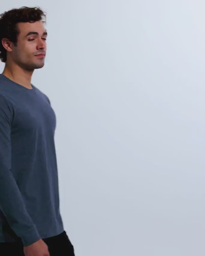 Long Sleeve Tee - Non-Branded-Navy-Video-Regular--Model---L