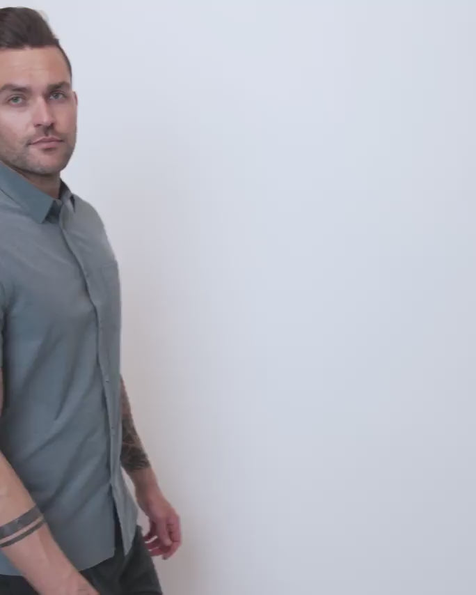 Button Up - Non-Branded-Indigo-Regular-Video--Model---L